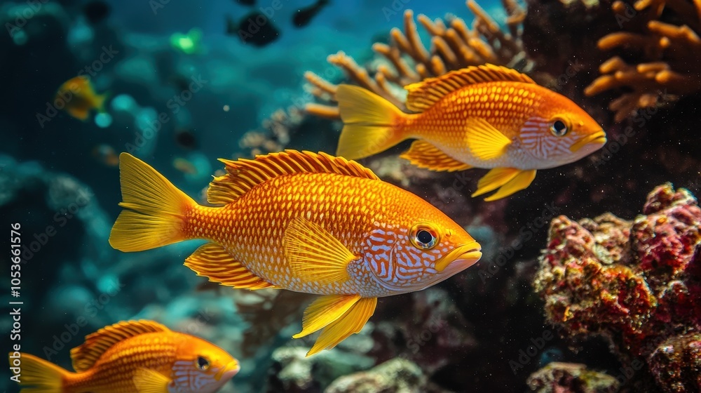 Fototapeta premium The underwater behavior of fish can be mesmerizing to observe.