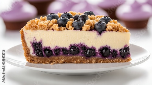 Wallpaper Mural A slice of blueberry cheesecake topped with a crumble crust. Torontodigital.ca