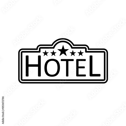 Hotel sign with five stars - vector icon