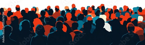crowd of people silhouettes