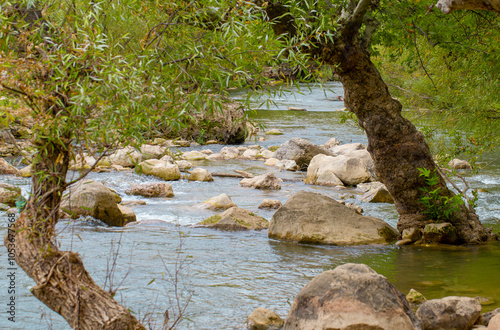 Obraz na płótnie Zarava stream flowing in Eruh district of Siirt province, Türkiye w salonie