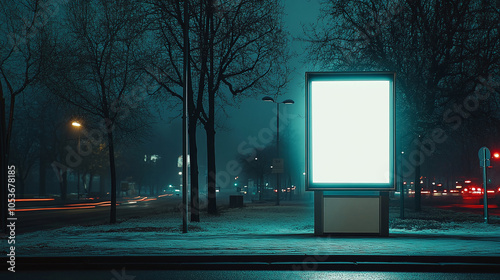Fototapeta Naklejka Na Ścianę i Meble -  street advertising bus stop mockup