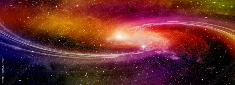galaxy in a free space. 3D rendering