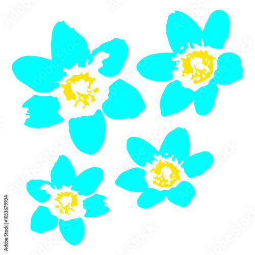 Many Blue Daisy Flower Pattern Design Happy Small Pretty Leaf Beautiful Green Plant Blooming Nature Lover Flowers Gardening Gardeners Thumb Garden Hobby Blooms Blossoms Gardener Leisure Summer