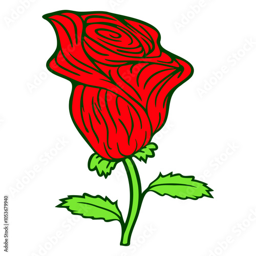Valentine Rose Flower Cartoon Comic Design Happy Small Pretty Leaf Beautiful Green Plant Blooming Nature Lover Flowers Gardening Gardeners Thumb Garden Hobby Blooms Blossoms Gardener Leisure Summer