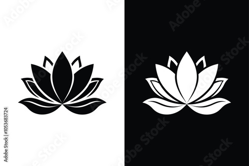 Lotus flower logo. Vector illustrations isolated on white background.