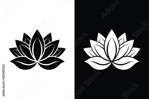 Lotus flower logo. Vector illustrations isolated on white background.