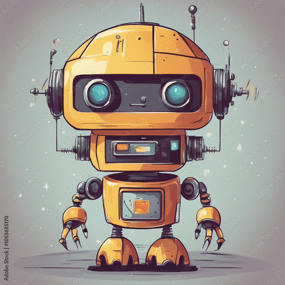 cute robot illustration background cute robot illustration background