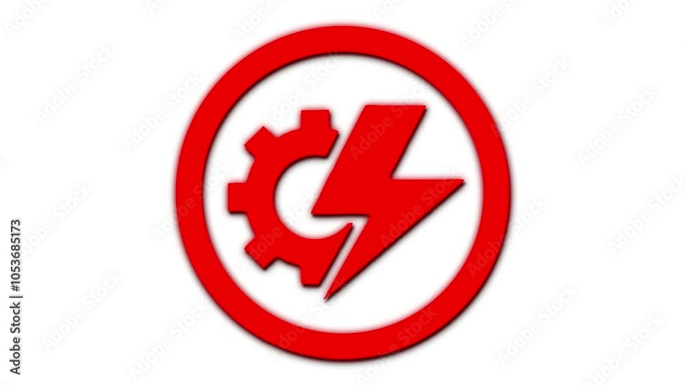 glowing setting and power icon animation with cercle line animation. glowing setting and power icon animation with cercle line animation.