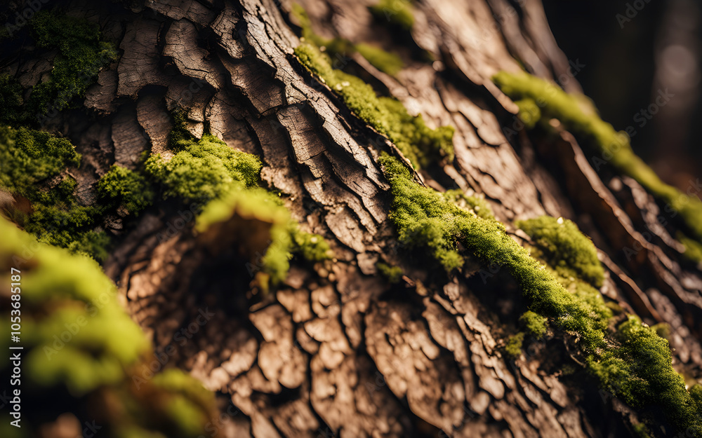 Fototapeta premium Detailed closeup on oak tree bark