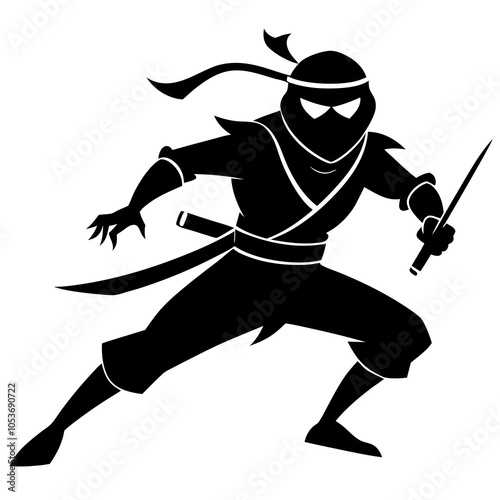 Ninja Silhouette vector illustration