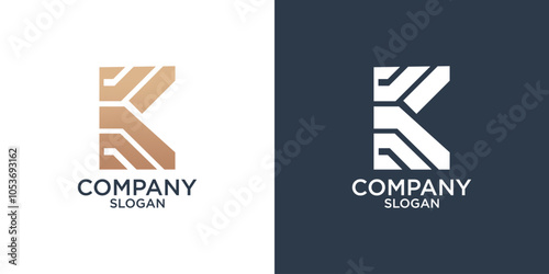 collection of letter k abstract monogram logo design vector