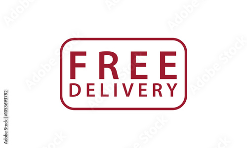 Free delivery button for online shop website. Vector illustration of button, bubble banner, modern, symbol, click , banner, post.