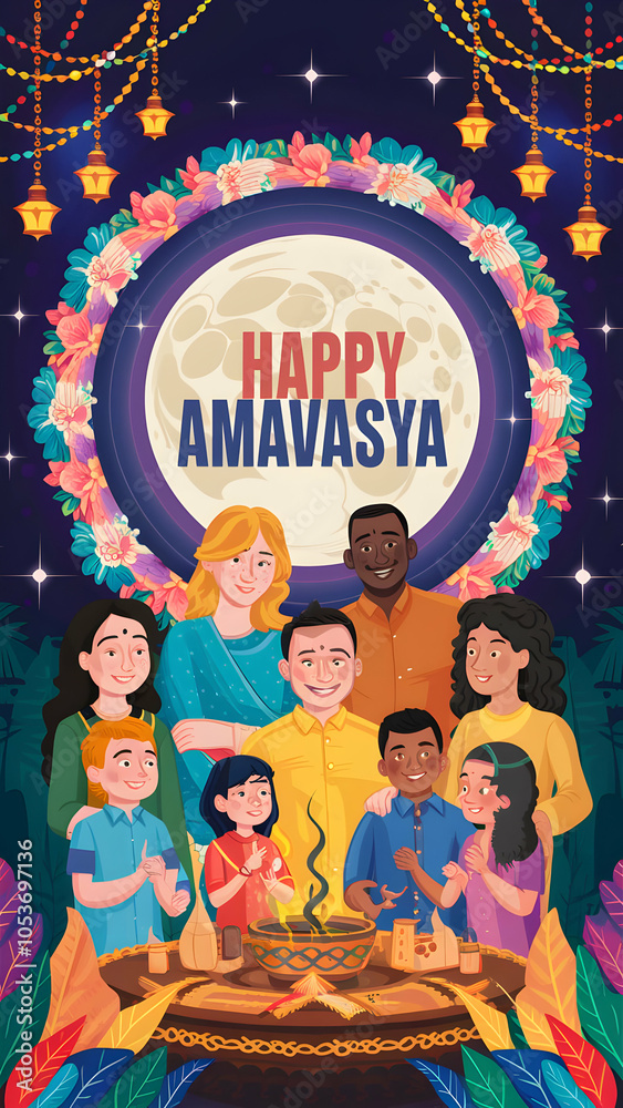 Obraz premium Happy amavasya poster 