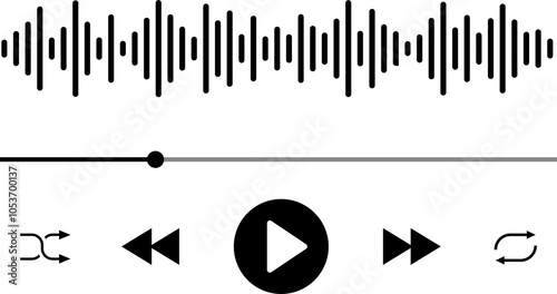 Video play bar template with button play or pause