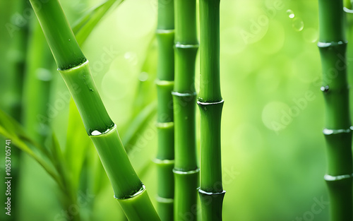 Macro on bamboo stalks