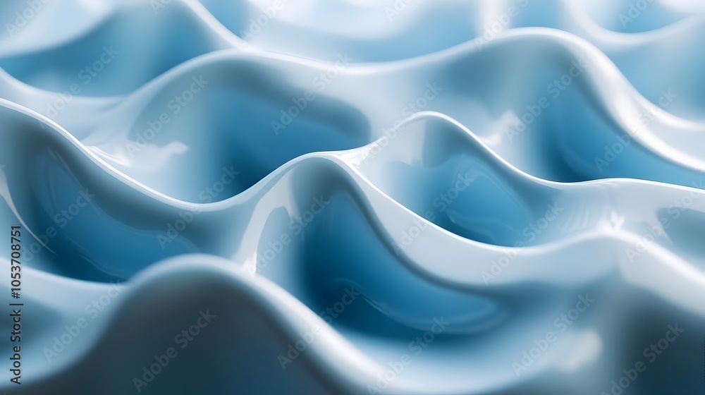 Obraz premium Serene Light Blue Abstract Wave Pattern for Advertising and Product Placement