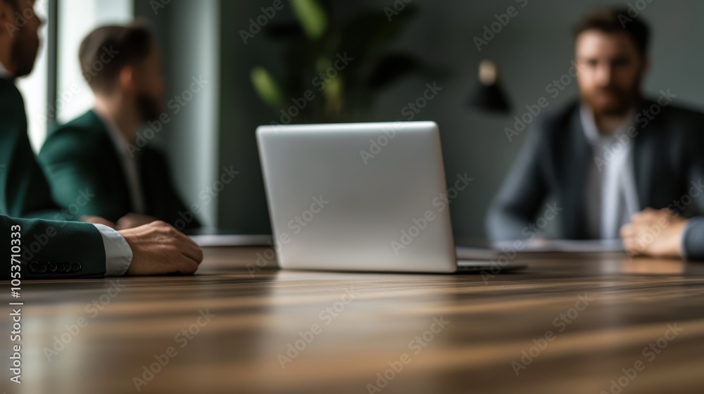 The Laptop at Business Meeting The Laptop at Business Meeting