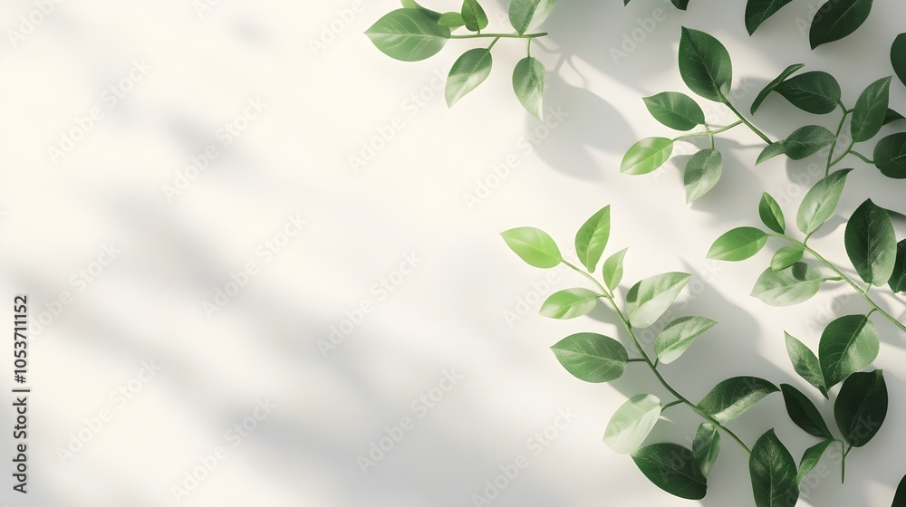 Clean Minimal Foliage Background with Soft Shadows Providing Ample Copy Space for Advertisements Clean Minimal Foliage Background with Soft Shadows Providing Ample Copy Space for Advertisements