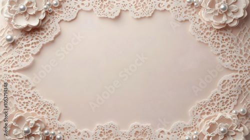 Elegant Lace and Floral Background for Wedding Invitations