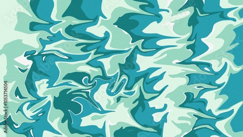 Mint, Spearmint, Teal Green, Teal gradient background with noise. Abstract wavy liquid background, saturated vivid color blend. Modern design template for poster, banner, brochure, flyer, cover