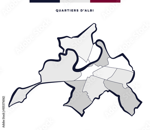 Les quartiers d'Albi - Tarn, France