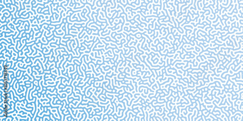 Abstract Reaction-diffusion Turing pattern natural texture blue gradient color scheme. Linear design with biological shapes. Organic lines Memphis. abstract truing organic wallpaper design, vector. 