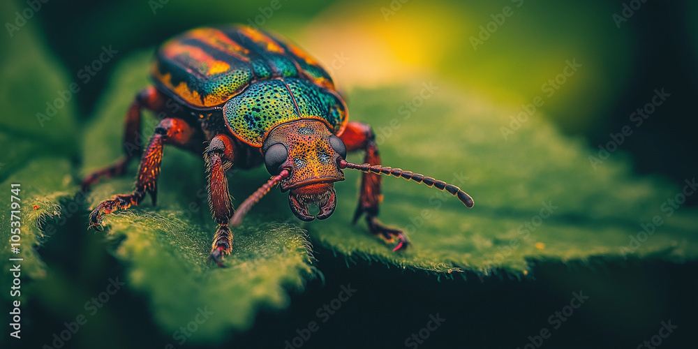 Beetle Crawling on Leaf Beetle Crawling on Leaf