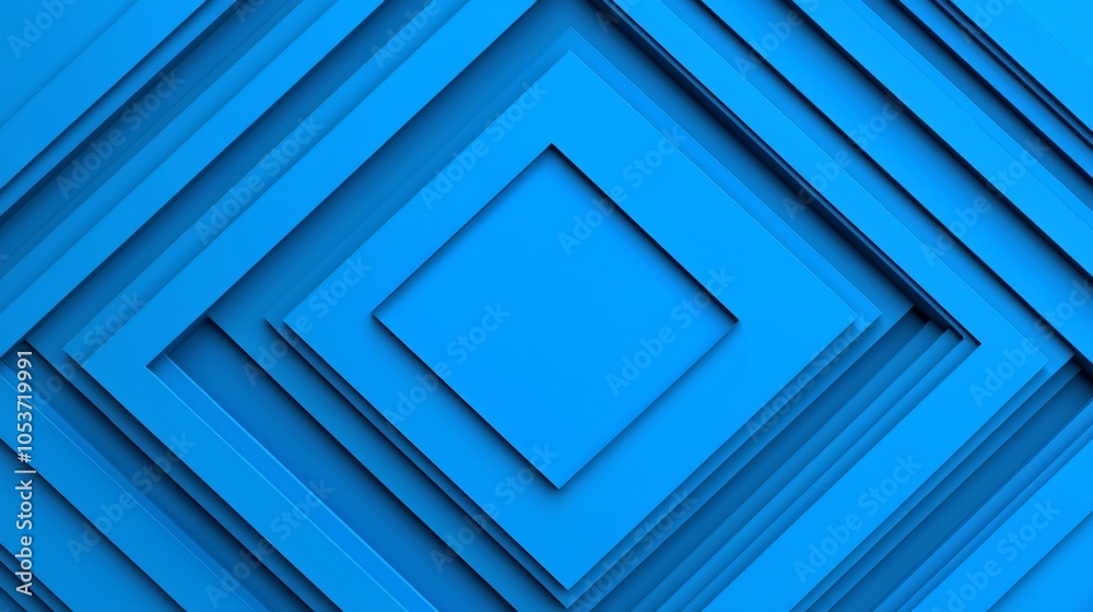 Fototapeta premium A textured pattern of layered blue shapes forming a diamond design, showcasing depth and contrast.