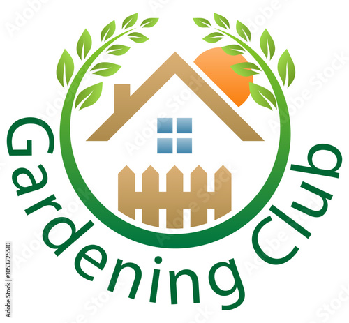 gardenig club logo for your business or company vector illustration isolated on white background