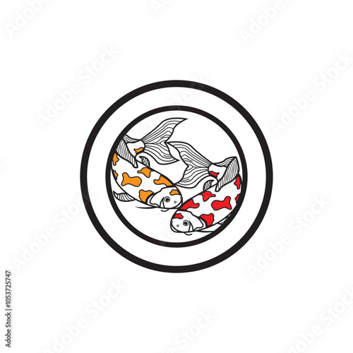 Koi Fish Logo Simple Design Vector Illustration