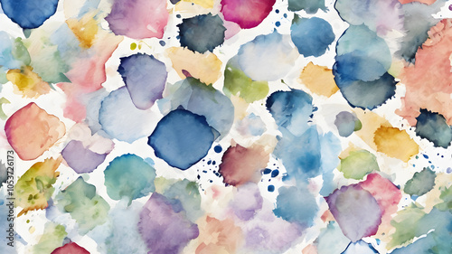 Hand drawn geometric seamless  Round circular dot  polka dot pattern. doodle.  AI generated image, ai