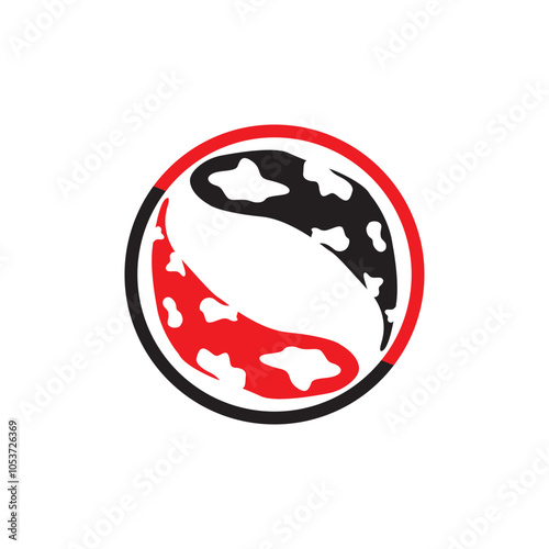 Koi Fish Logo Simple Design Vector Illustration