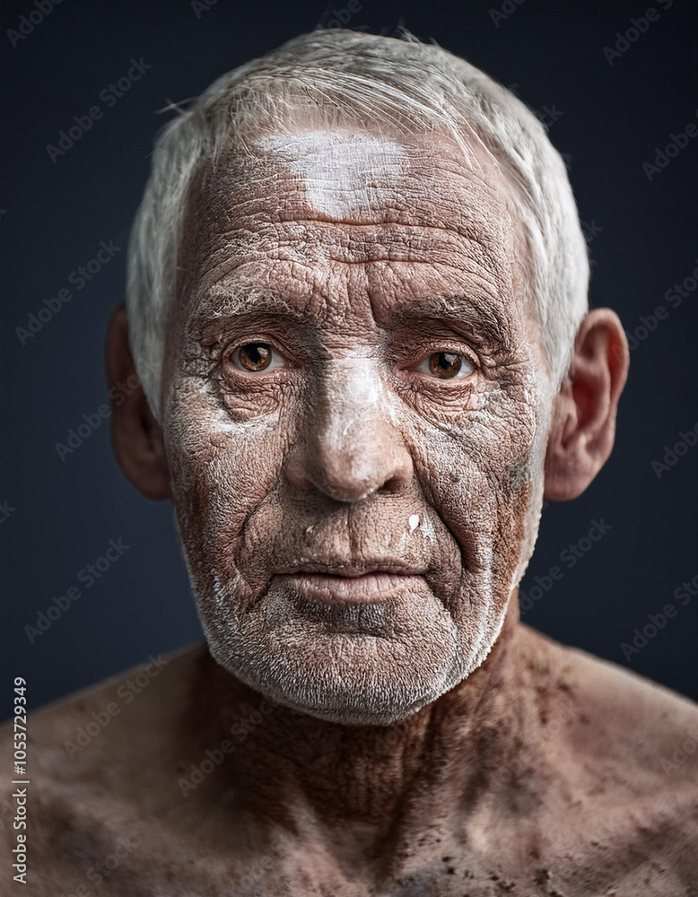 Dramatic Portrait of Old Man Face Dramatic Portrait of Old Man Face