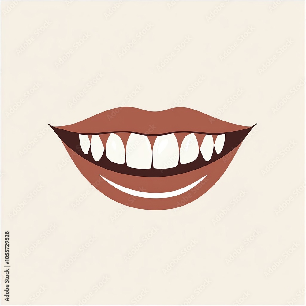 Naklejka premium minimalistic vector illustration of a womans smile