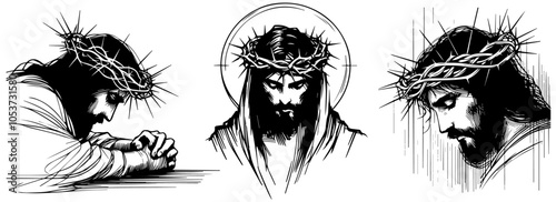 Jesus Christ illustration symbolizing faith and spirituality sketch