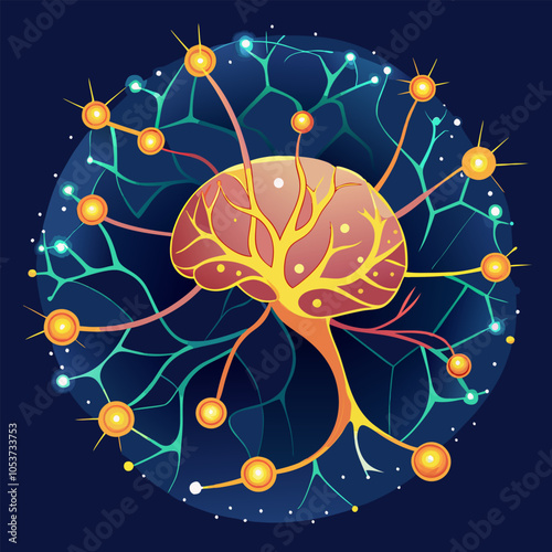 A vibrant illustration depicting a stylized brain with glowing neural connections, representing the interconnectedness of thought and knowledge.