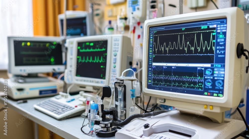 Fototapeta premium Medical Monitors in Critical Care Unit