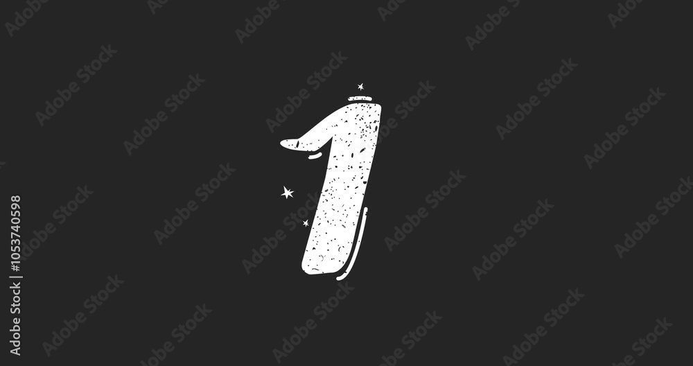 Scribbles style countdown, 3 2 1 Go cartoon hand drawn counter lettering, start animation, transparent background footage