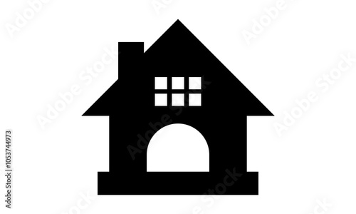 black simple home logo vector