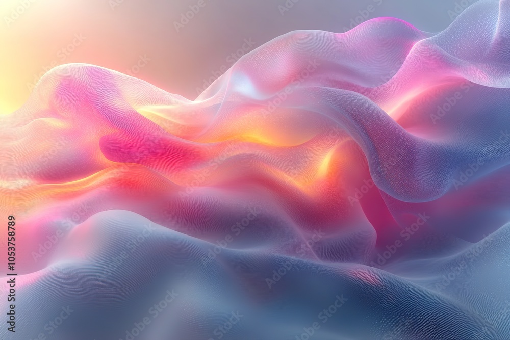 Fototapeta premium Abstract colorful waves in a soft light.