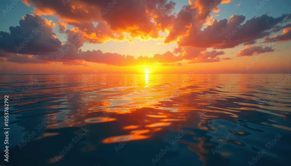 Fototapeta premium Scenic sunset over water