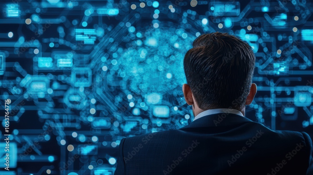 Futuristic Leader Analyzing IoT Data on Dashboard Futuristic Leader Analyzing IoT Data on Dashboard