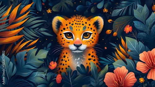 Graphic animal prints design graphic. AI generated