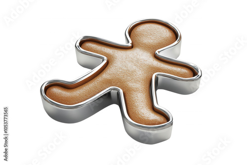 Wallpaper Mural Metal cookie cutter shaped like a gingerbread man, transparent background Torontodigital.ca