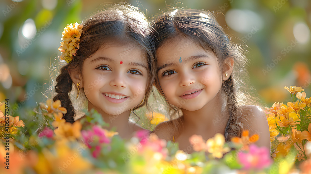 A Close-up of Two Happy Indian Girls, One with Black Hair and the Other with Brown Hair, Smiling and Enjoying the Moment Together
A Close-up of Two Happy Indian Girls, One with Black Hair and the Other with Brown Hair, Smiling and Enjoying the Moment Together