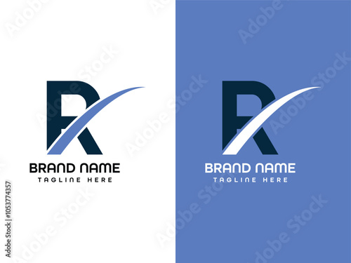 R Letter Leaf Aroplane Logo Design 