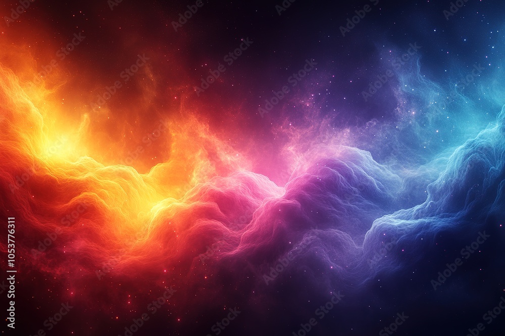 Obraz premium Abstract fiery and icy nebula with stars in the background.