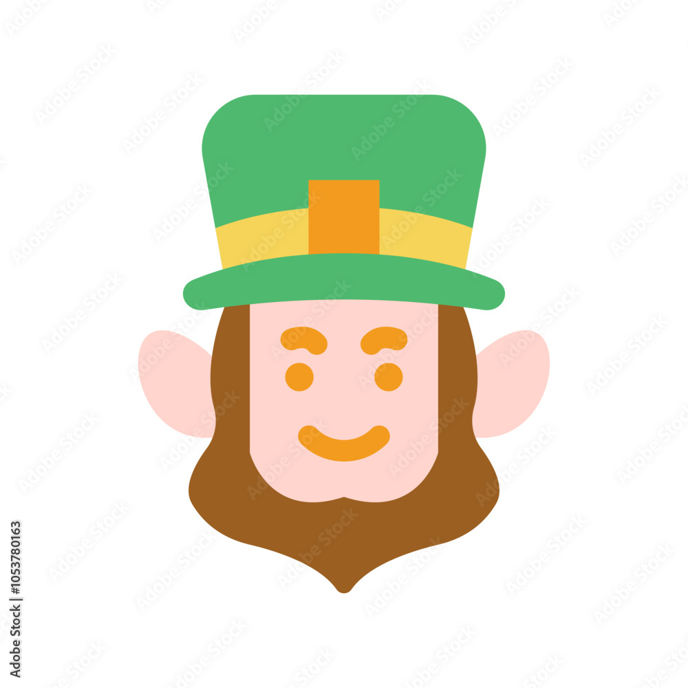Naklejka premium Leprechaun avatar flat style