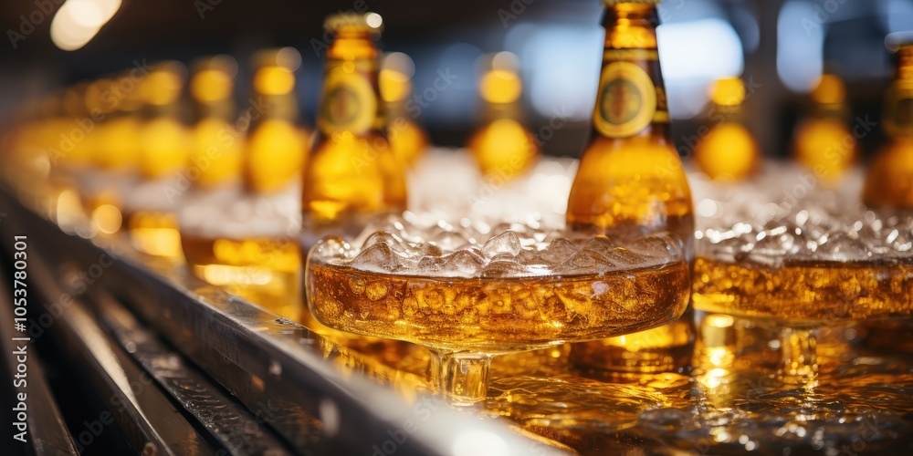 Golden Liquid Refreshment An array of amber-colored beverages chilled in ice, ready for consumption. The cool, refreshing drink is illuminated by warm lighting, creating a captivating visual. Golden Liquid Refreshment An array of amber-colored beverages chilled in ice, ready for consumption. The cool, refreshing drink is illuminated by warm lighting, creating a captivating visual.